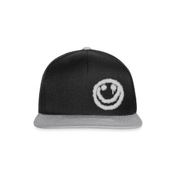 smilie horror griens white - Snapback Cap - black/grey - Front