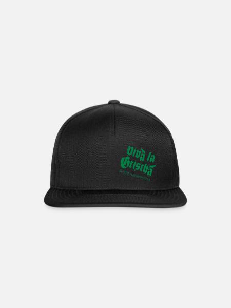 Viva la Grischa - Graubünden lebe hoch - Snapback Cap - Schwarz/Schwarz