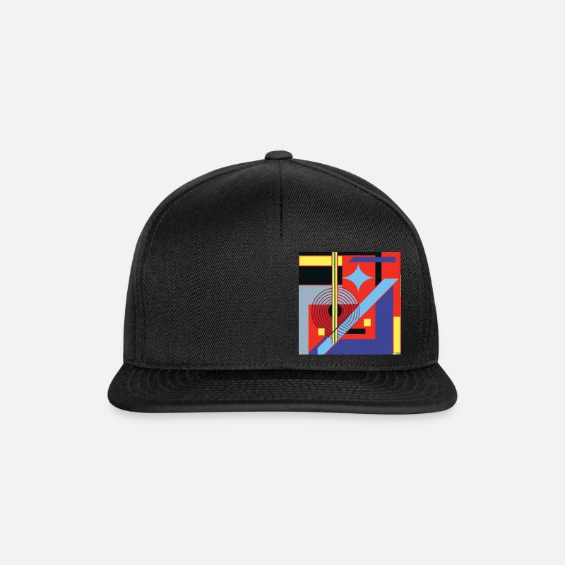 Conception de géométrie abstraite - Casquette snapback - noir/noir