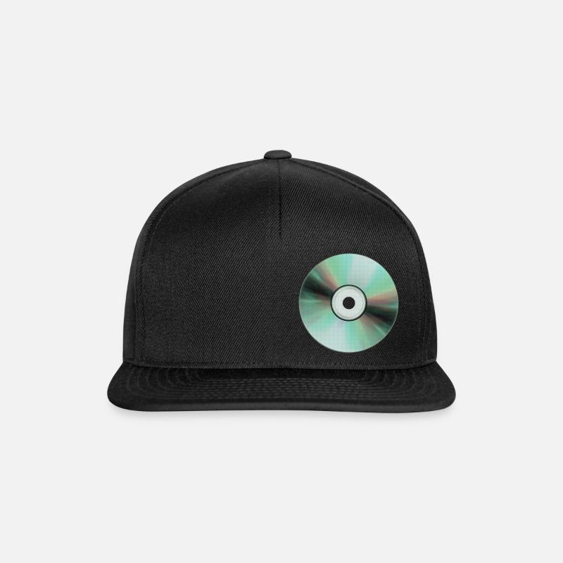 Fld.) CD compact disc Music Musik Hifi - Snapback Cap - Schwarz/Schwarz
