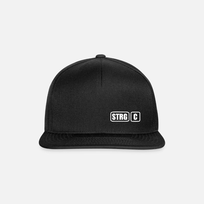 [STRG] [C] [white] - Snapback Cap - Schwarz/Schwarz
