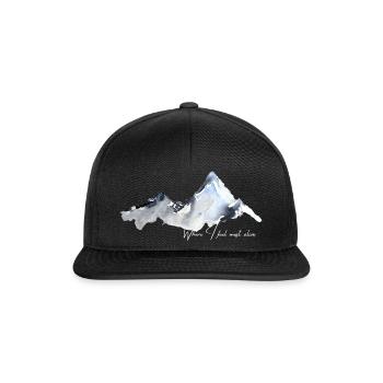 Wo ich mich am lebendigsten fühle - Ski Alpin (dunkles C.) - Snapback Cap - Schwarz/Schwarz - Vorne