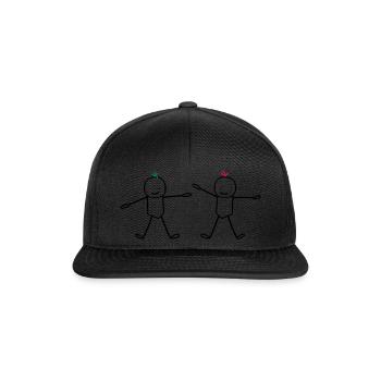 Two children brothers (customizable hair) - Snapback Cap - black/black - Front