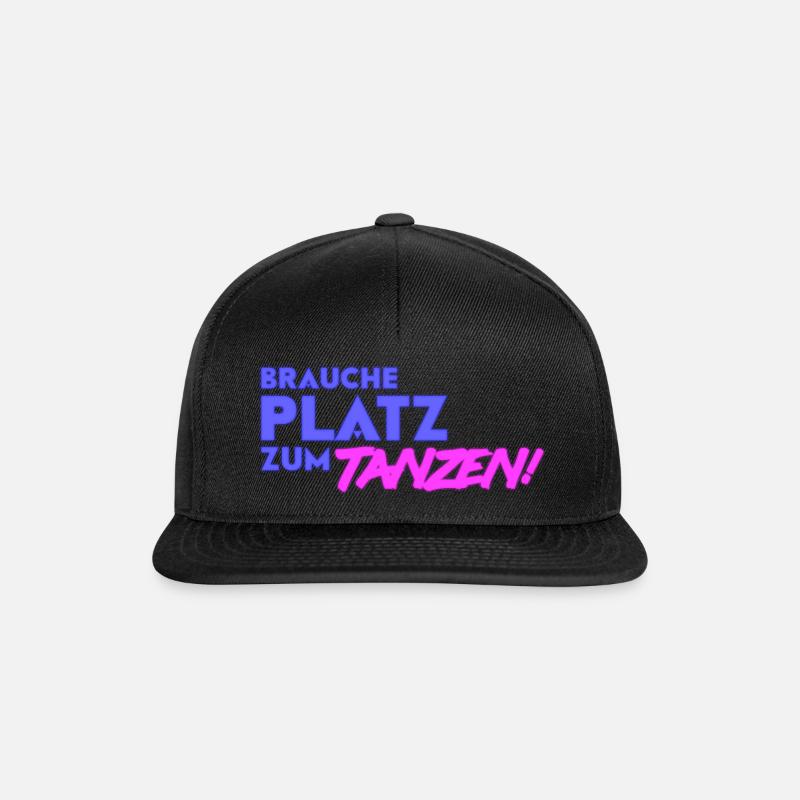 Brauche Platz zum Tanzen Neon Geschenkidee - Snapback Cap - Schwarz/Schwarz