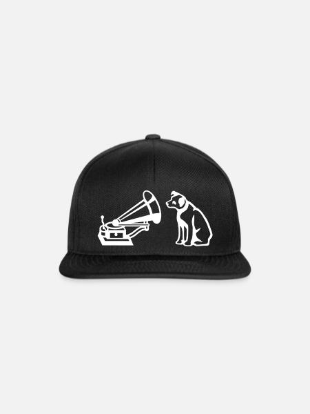 His Master's Voice Logo Weiß - Snapback Cap - Schwarz/Schwarz