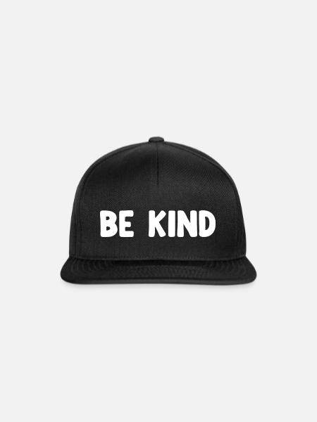 Be Kind - Snapback Cap - Schwarz/Schwarz