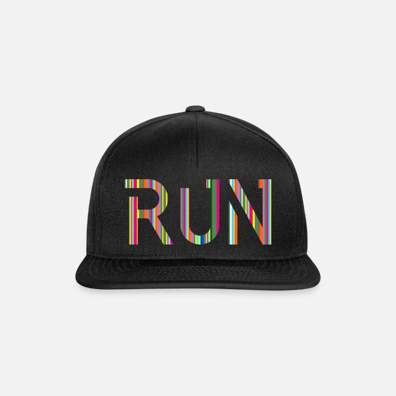 RUN, Laufen, Geschenkidee, Geschenk - Snapback Cap - Schwarz/Schwarz
