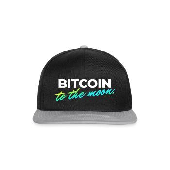 bitcoin to the moon - Snapback Cap - Schwarz/Grau - Vorne