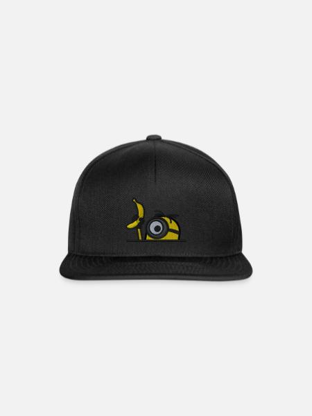 Minions Stuart Banane Stick - Snapback Cap - Schwarz/Schwarz