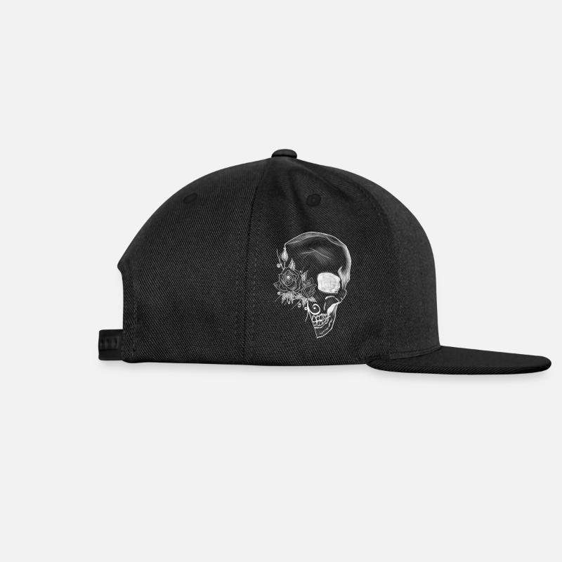 Crâne De Fleur Blanc - Casquette snapback - noir/noir
