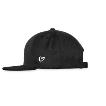 Heart white - Snapback Cap - black/black - Left