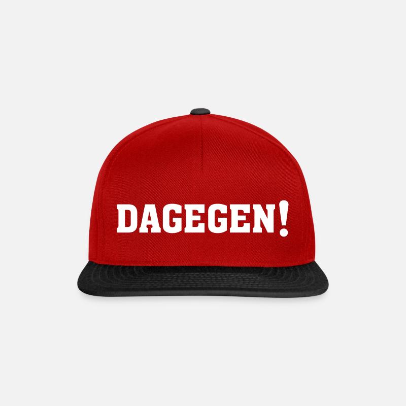 Dagegen! - Snapback Cap - Rot/Schwarz