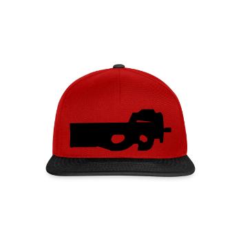 gun rifle pistol weapon military m16 - Casquette snapback - rouge/noir - Devant