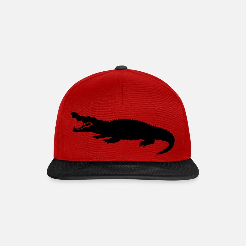 Krokodil - Snapback Cap - Rot/Schwarz