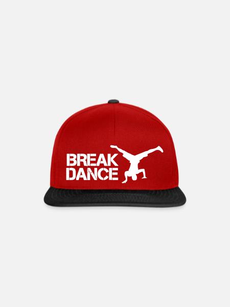 break dance 1 - Snapback Cap - Rot/Schwarz