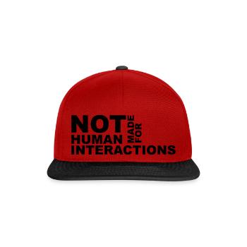 not made for human interactions - Snapback Cap - Rot/Schwarz - Vorne