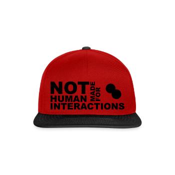 not made for human interactions points - Snapback Cap - Rot/Schwarz - Vorne