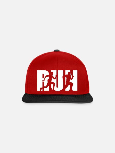 Run, Laufen, Läufer - Snapback Cap - Rot/Schwarz