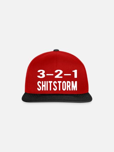 3 2 1 Shitstorm - Snapback Cap - Rot/Schwarz