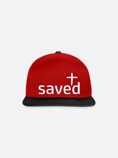 saved gerettet by csDesign - Snapback Cap - Rot/Schwarz