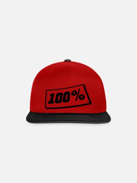 100 - Snapback Cap - Rot/Schwarz