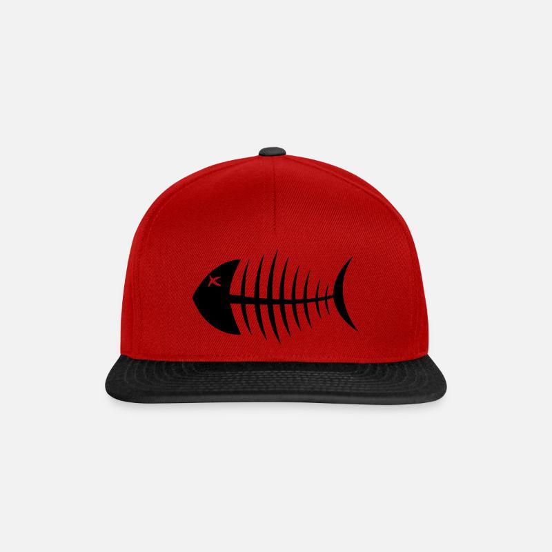 Herringbone 2 - Snapback Cap - red/black