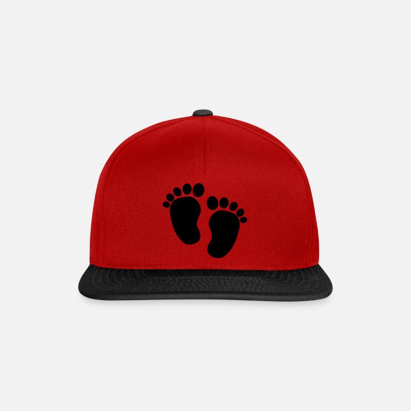 Babyfüße - Snapback Cap - Rot/Schwarz