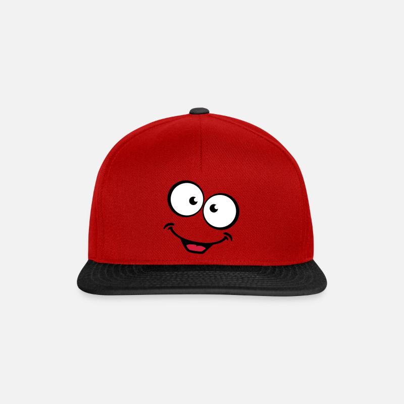 Visage souriant - Casquette snapback - rouge/noir