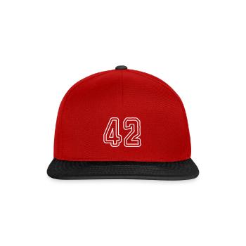 Symbole numérique 42 - Casquette snapback - rouge/noir - Devant