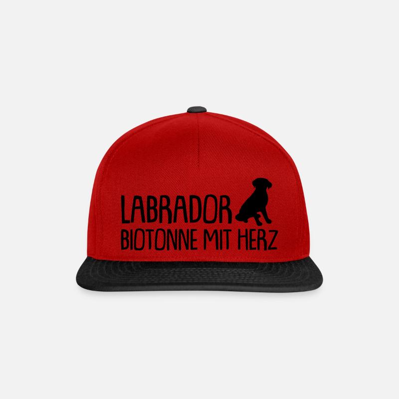labrador biotonne mit herz - Snapback Cap - Rot/Schwarz