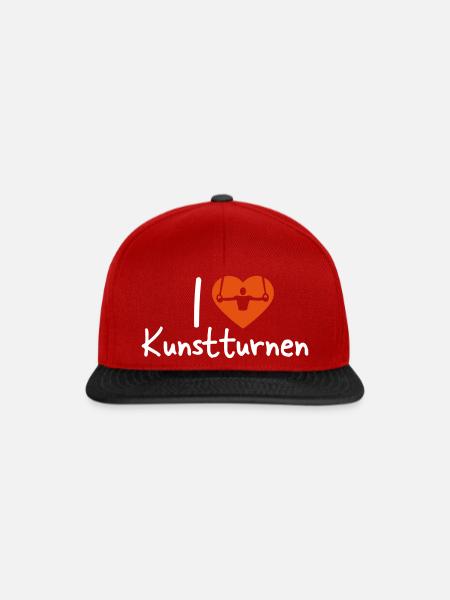 I love Kunstturnen Geschenk Geräteturner - Snapback Cap - Rot/Schwarz