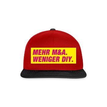 Mehr M&A weniger DIY - Snapback Cap - Rot/Schwarz - Vorne