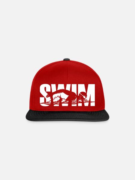 Schwimmen - Snapback Cap - Rot/Schwarz
