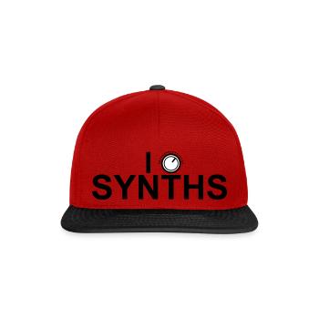 I Like Synths - Snapback Cap - Rot/Schwarz - Vorne