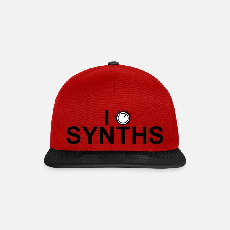 I Like Synths - Snapback Cap - Rot/Schwarz