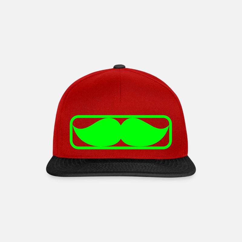 moustache - Snapback Cap - Rot/Schwarz