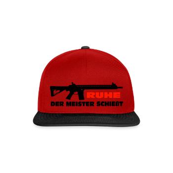 Der Meister Schießt - Schützen Bestseller Shirt - Snapback Cap - Rot/Schwarz - Vorne