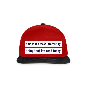 t shirt with a funny quote about reading - Snapback Cap - red/black - Front
