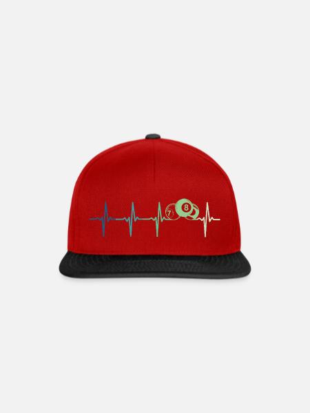 Billard, Billardkugel - Snapback Cap - Rot/Schwarz