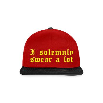 Drôle de dicton: Je jure solennellement beaucoup - Casquette snapback - rouge/noir - Devant