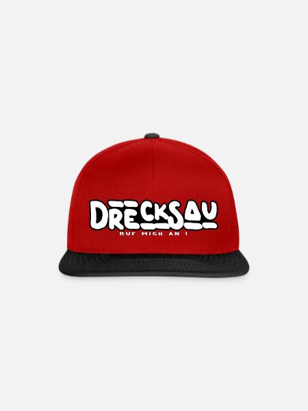 Drecksau - Snapback Cap - Rot/Schwarz