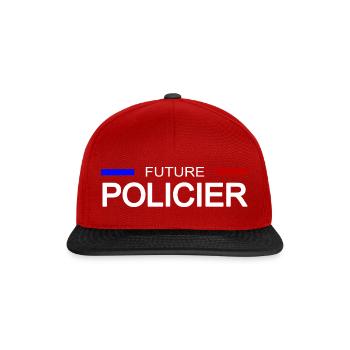 Future policier - Casquette snapback - rouge/noir - Devant