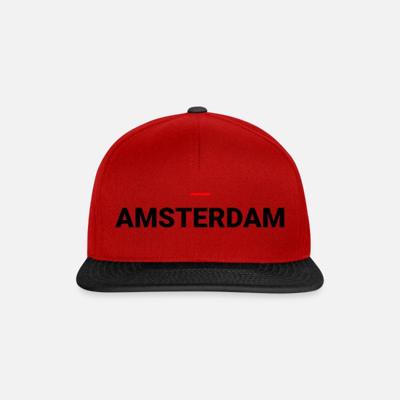 AMSTERDAM - Snapback Cap - Rot/Schwarz
