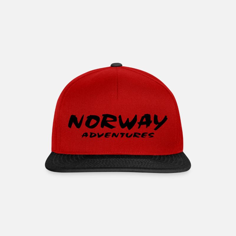 Norwegen - Snapback Cap - Rot/Schwarz