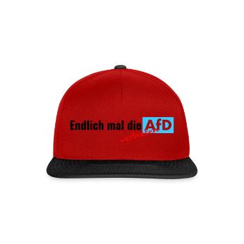 Endlich mal die AfD - verbieten - Snapback Cap - Rot/Schwarz - Vorne