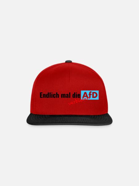 Endlich mal die AfD - verbieten - Snapback Cap - Rot/Schwarz