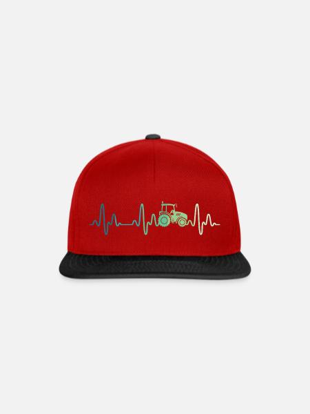 Farmer Herzschlagtraktor - Snapback Cap - Rot/Schwarz
