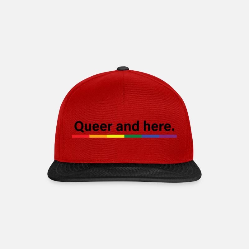 Queer and here - Snapback Cap - red/black