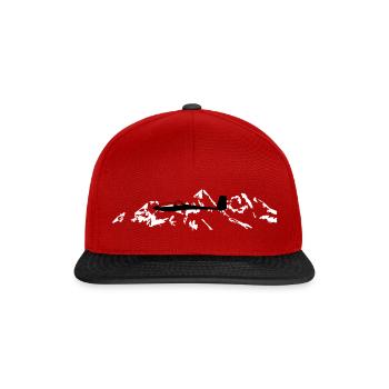 Segelflugzeug Segelfliegen Segelflieger Pilot - Snapback Cap - Rot/Schwarz - Vorne