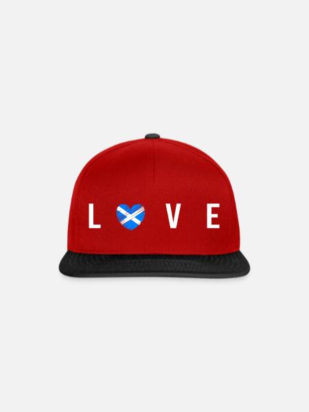 Schottland - Snapback Cap - Rot/Schwarz
